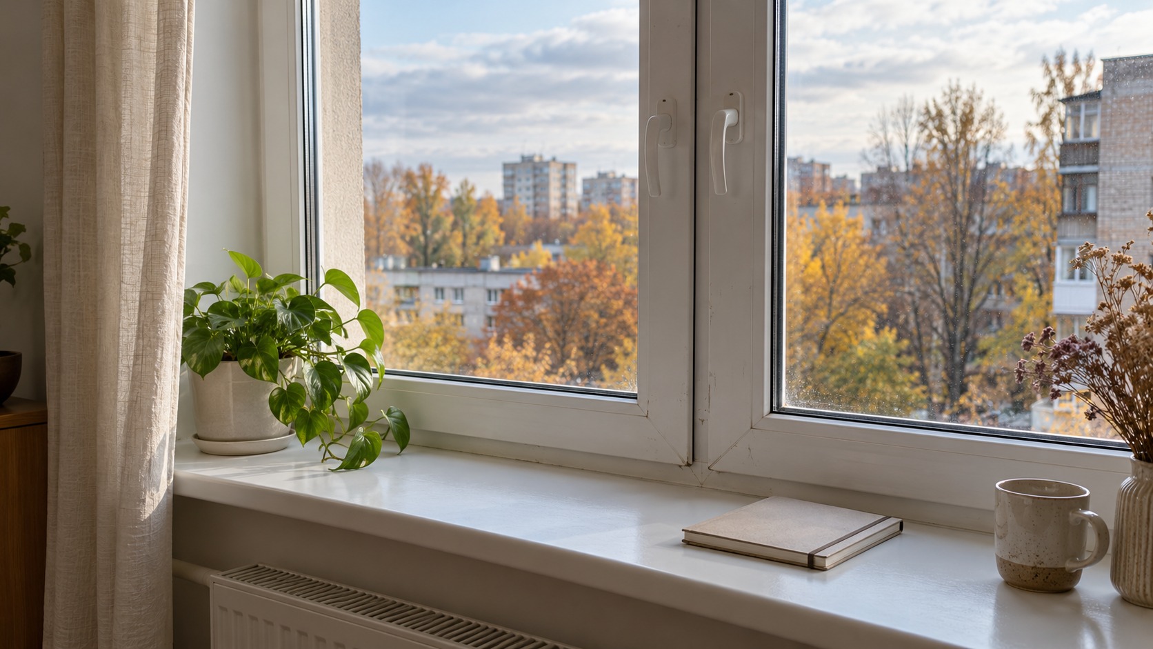 Существующее пластиковое окно в квартире перед оценкой состояния
